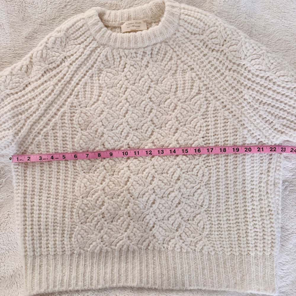 Sezane Finn Cream Textured Knit Sweater - Picture 9 of 9